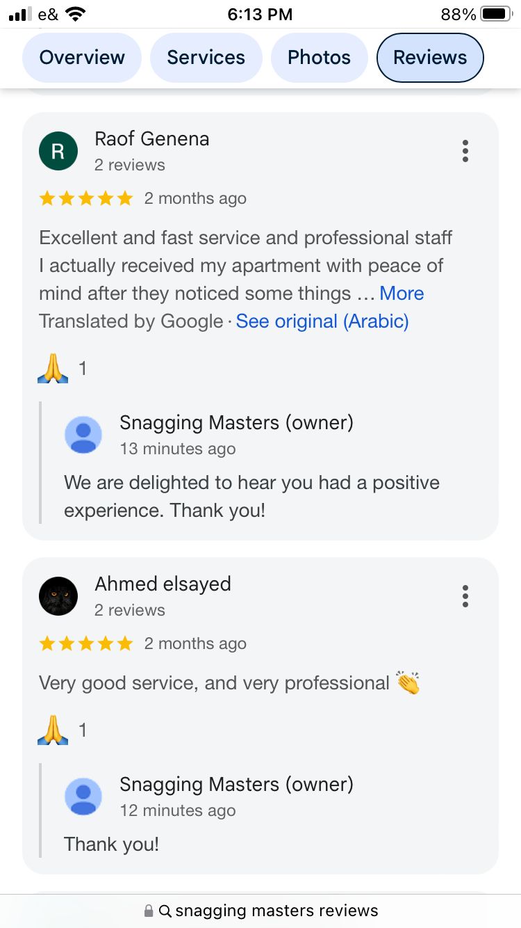 Customer review screenshot from Raof Genena